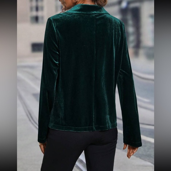 Emerald green, velvet Valore blazer jacket - Picture 3 of 6